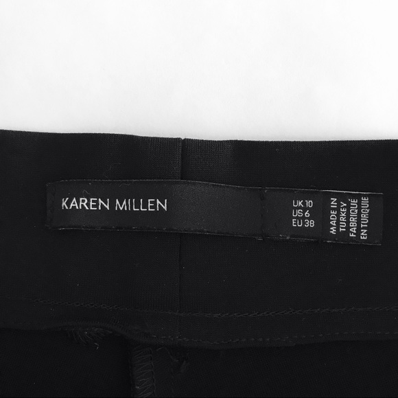 KAREN MILLEN Black Faux Leather And Ponte Leggings - Picture 9 of 10
